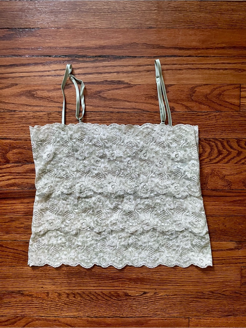 Valerie Stevens Ivory Floral Lace Camisole Tank Top Size S Y2K